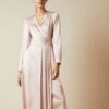 Ted Baker NEENHA Side Wrap Pleated Dress, Light Pink/Blush