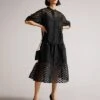 Ted Baker Nelanie Oversized Shirt Dress With Puff Sleeve, Black