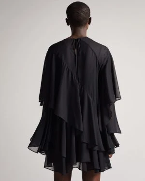 Ted Baker PEGASI Waterfall Ruffle Mini Dress, Black 2 Ted Baker PEGASI Waterfall Ruffle Mini Dress, Black - Image 2