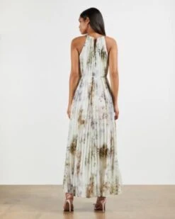 Ted Baker PETTRAA Vanilla Dip Hem Pleated Dress, White/Multi -EleganceWear Store ted baker pettraa vanilla dip hem pleated dress white multi1 e1612972563546
