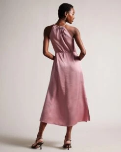 Ted Baker Roxieyy Halterneck Midaxi Dress, Dusty Pink/Blush -EleganceWear Store ted baker roxieyy halterneck midaxi dress dusty pink blush2