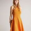 Ted Baker Salny Rayon Flippy Knit Dress, Dark Orange