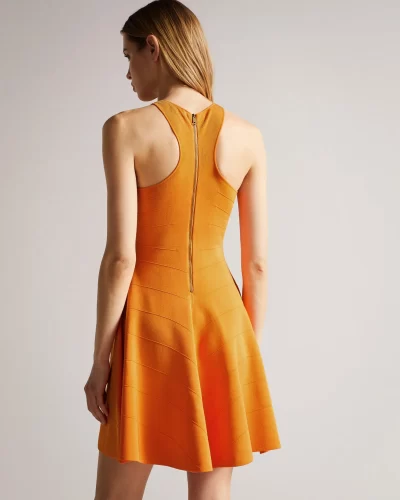 Ted Baker Salny Rayon Flippy Knit Dress, Dark Orange 2 Ted Baker Salny Rayon Flippy Knit Dress, Dark Orange - Image 2