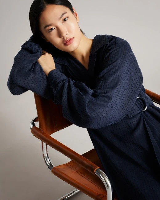 Ted Baker SAMMMIE D Ring Midi Dress, Navy Blue 1 Ted Baker SAMMMIE D Ring Midi Dress, Navy Blue