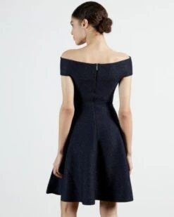 Ted Baker SHELBIY Knitted Bardot Skater Dress, Navy Blue 3 Ted Baker SHELBIY Knitted Bardot Skater Dress, Navy Blue -EleganceWear Store ted baker shelbiy knitted bardot skater dress navy blue1 e1605035858369