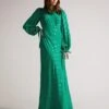 Ted Baker Tallyia Maxi Dress With Seam Detailing, Green