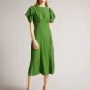 Ted Baker Tulipi Panelled Midi Tea Dress, Green