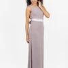 TFNC Halannah Lavender Fog Grey Maxi Bridesmaid Dress