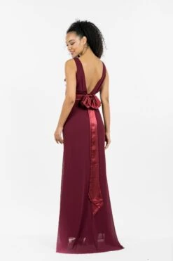 TFNC Halannah Maxi Bridesmaid Dress, Burgundy