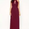 TFNC Madison Maxi Bridesmaid Dress, Mulberry Red