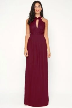 TFNC Madison Maxi Bridesmaid Dress, Mulberry Red
