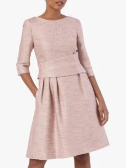 The Fold Camelot Tweed Dress, Pink/Blush