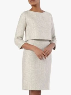The Fold Northcote Tweed Dress, White