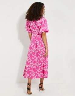 Threadbare Pink Floral Print Midi Dress, Pink/White -EleganceWear Store threadbare pink floral print midi dress pink white2 e1660305382264