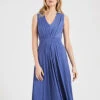 Phase Eight Tomasi Beaded Shoulder Maxi Bridesmaid Dress, Cornflower Blue