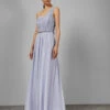 Ted Baker FINELLA One Shoulder Maxi Bridesmaid Dress, Pale Blue/Lilac