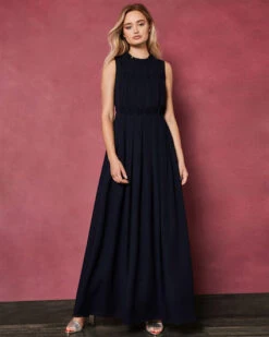 Ted Baker SAFFROM Origami Folded Maxi Dress, Navy