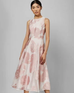 Ted Baker WYLIEH Sleeveless Floral Midi Dress, Pink/Blush