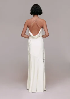 Whistles Eileen Silk Wedding Dress, Ivory -EleganceWear Store whistles eileen silk wedding dress ivory1