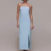 Whistles Gemma Strapless Maxi Dress, Pale Blue