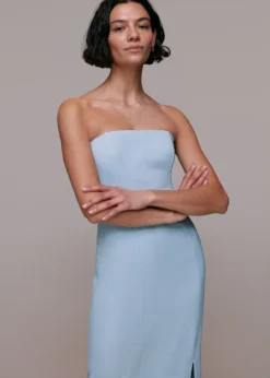 Whistles Gemma Strapless Maxi Dress, Pale Blue -EleganceWear Store whistles gemma strapless maxi dress pale blue3