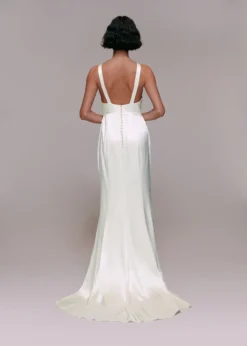 Whistles Lina Satin Wedding Dress, Ivory -EleganceWear Store whistles lina satin wedding dress ivory1