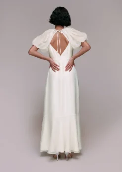 Whistles Sabrina Silk Wedding Dress, Ivory -EleganceWear Store whistles sabrina silk wedding dress ivory1