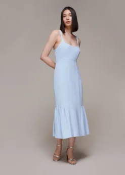 Whistles Sarah Short Bridesmaid Dress, Pale Blue
