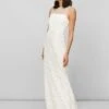 Whistles Therese Sheer Lace Wedding Dress, Ivory