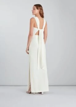 Whistles Tie Back Maxi Dress, Ivory