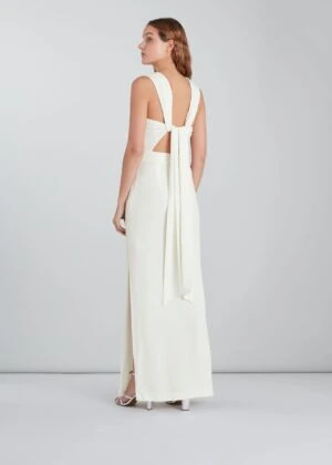 Whistles Tie Back Maxi Dress, Ivory 1 Whistles Tie Back Maxi Dress, Ivory