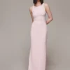 Whistles Tie Back Maxi Dress, Light Pink/Blush