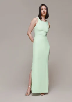 Whistles Tie Back Maxi Dress, Light Green/Mint