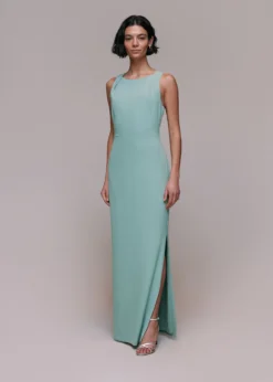 Whistles Tie Back Maxi Dress, Sage Green