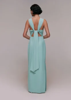 Whistles Tie Back Maxi Dress, Sage Green -EleganceWear Store whistles tie back maxi dress sage green1
