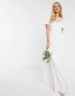 ASOS Y.A.S Wedding Maxi Dress With Lace Detail In White