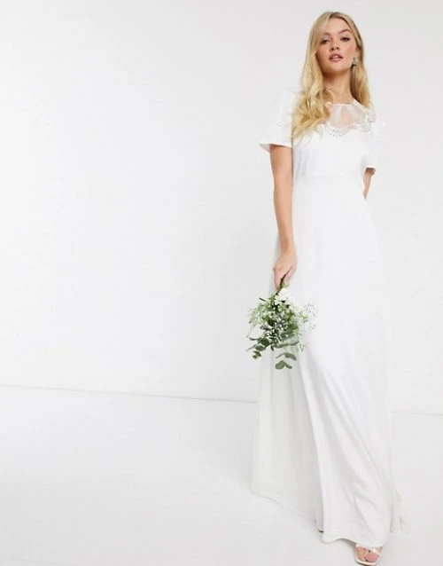 ASOS Y.A.S Wedding Maxi Dress With Lace Detail In White 1 ASOS Y.A.S Wedding Maxi Dress With Lace Detail In White